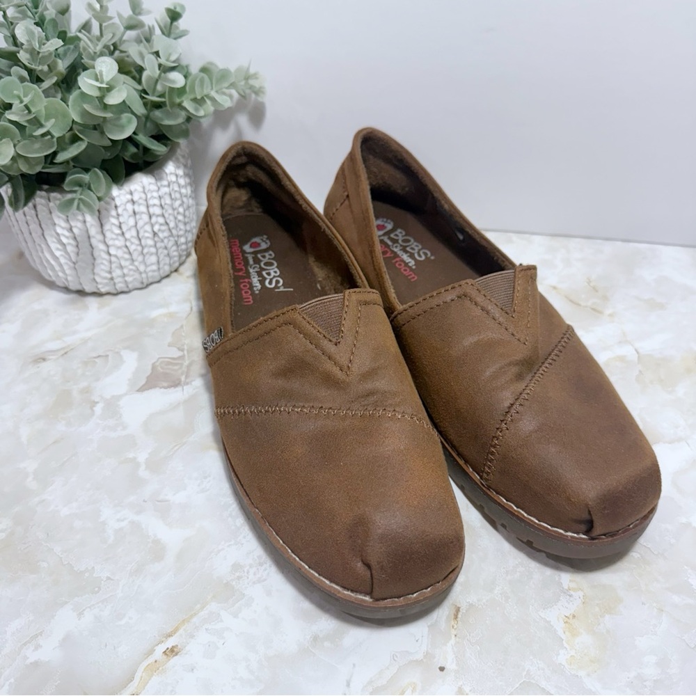 Bobs By Skechers Women’s Brown Memory Foam Textile Slip On Size‎ 9